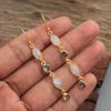 Moonstone Mystic Topaz Yellow Gold Dangle Earring 925 Sterling Silver Women Jewelry