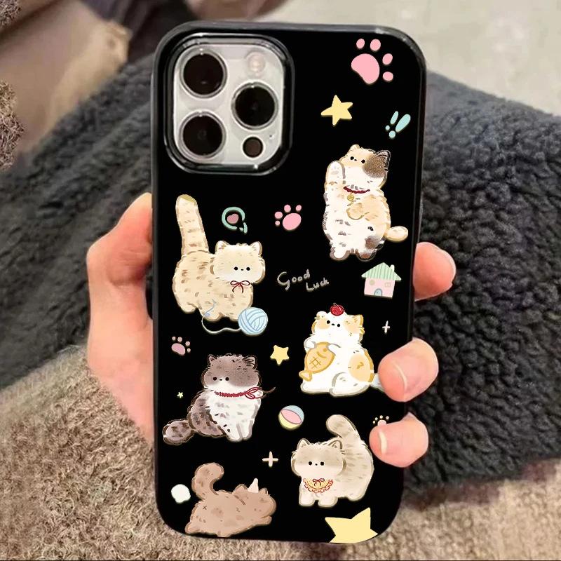 Милый котенок для игры подходит для чехла на мобильный телефон Apple 17/16 Pro iPhone15 желе 13 большое отверстие 12 яркая поверхность 14