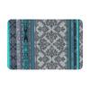 Teal, Aqua and Grey Vintage Bohemian Wallpaper Anti-slip Doormat Floor Mat for Kitchen Entrance Home Living room Footpad Mats