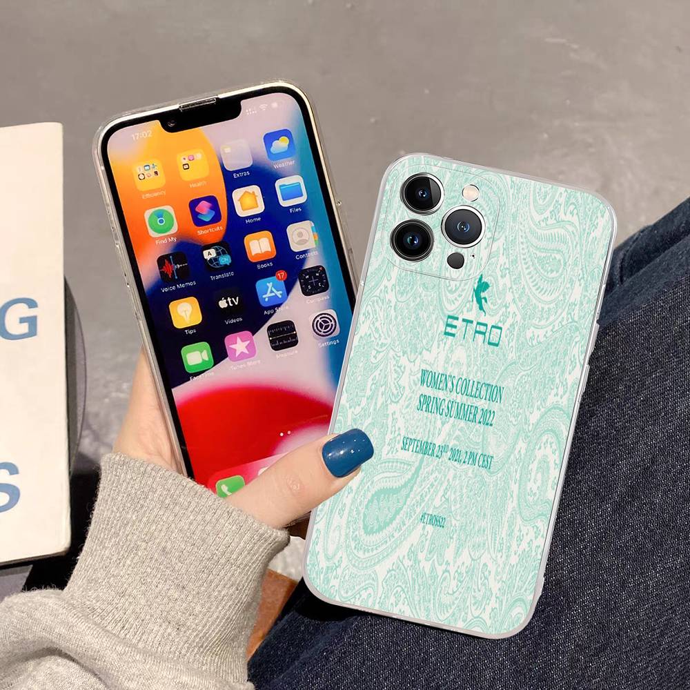 Классический дизайн Чехол для телефона E-Etro Для IPhone 17 16 15 14 13 11 12 Pro Max 16 Plus Прозрачный