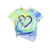 Простая повседневная модная детская женская футболка с короткими рукавами и милым рисунком любви