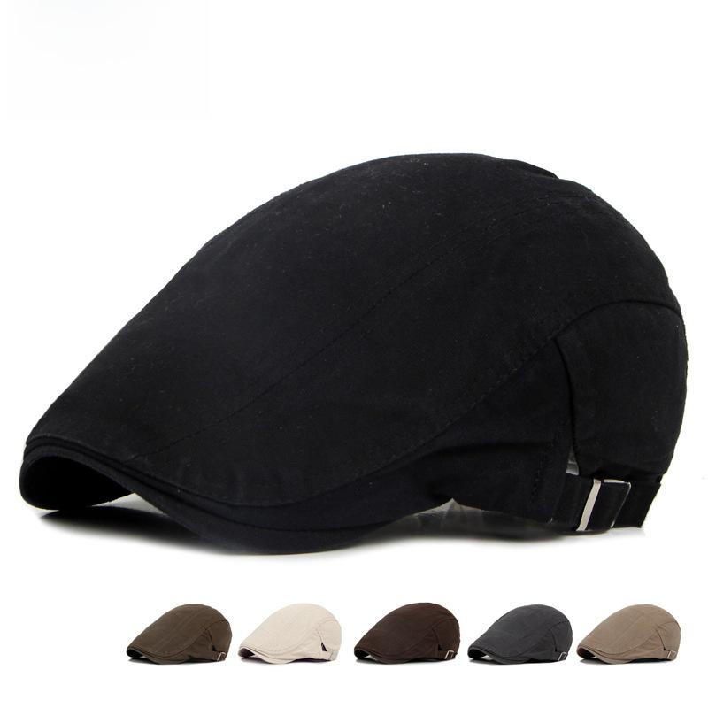 Unisex Spring/Summer Cotton Beret - Korean Style Thin Solid Duckbill Cap