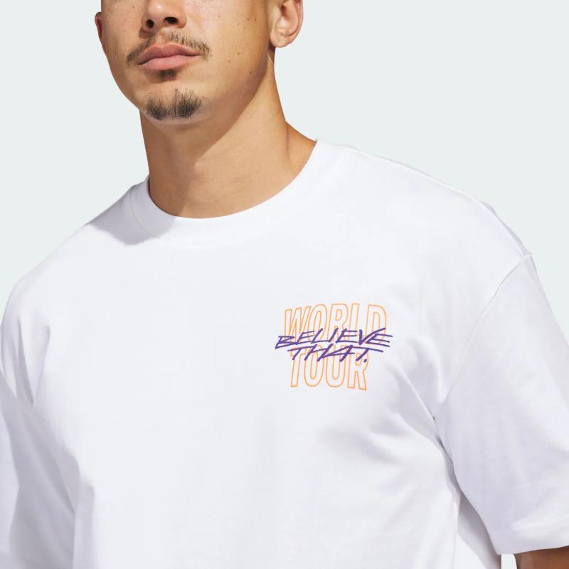 adidas Энтони Эдвардс ATL2WRLD Серия Эдвардса Баскетбольная свободная футболка с коротким рукавом Мужские Топы KW1849