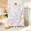 Pastel Cute Marble Throw Lightweight 240g Flannel Blanket Soft Skin-friendly for Summer Cooling