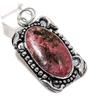 Подвеска из стерлингового серебра 925 пробы с натуральным родонитом ручной работы 2,48 дюйма w5D69