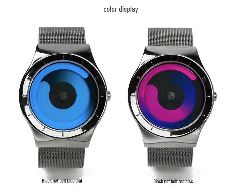 Инновационные мужские кварцевые часы Swirl без стрелок – Водонепроницаемые, Стильные и Идеальные для Студентов