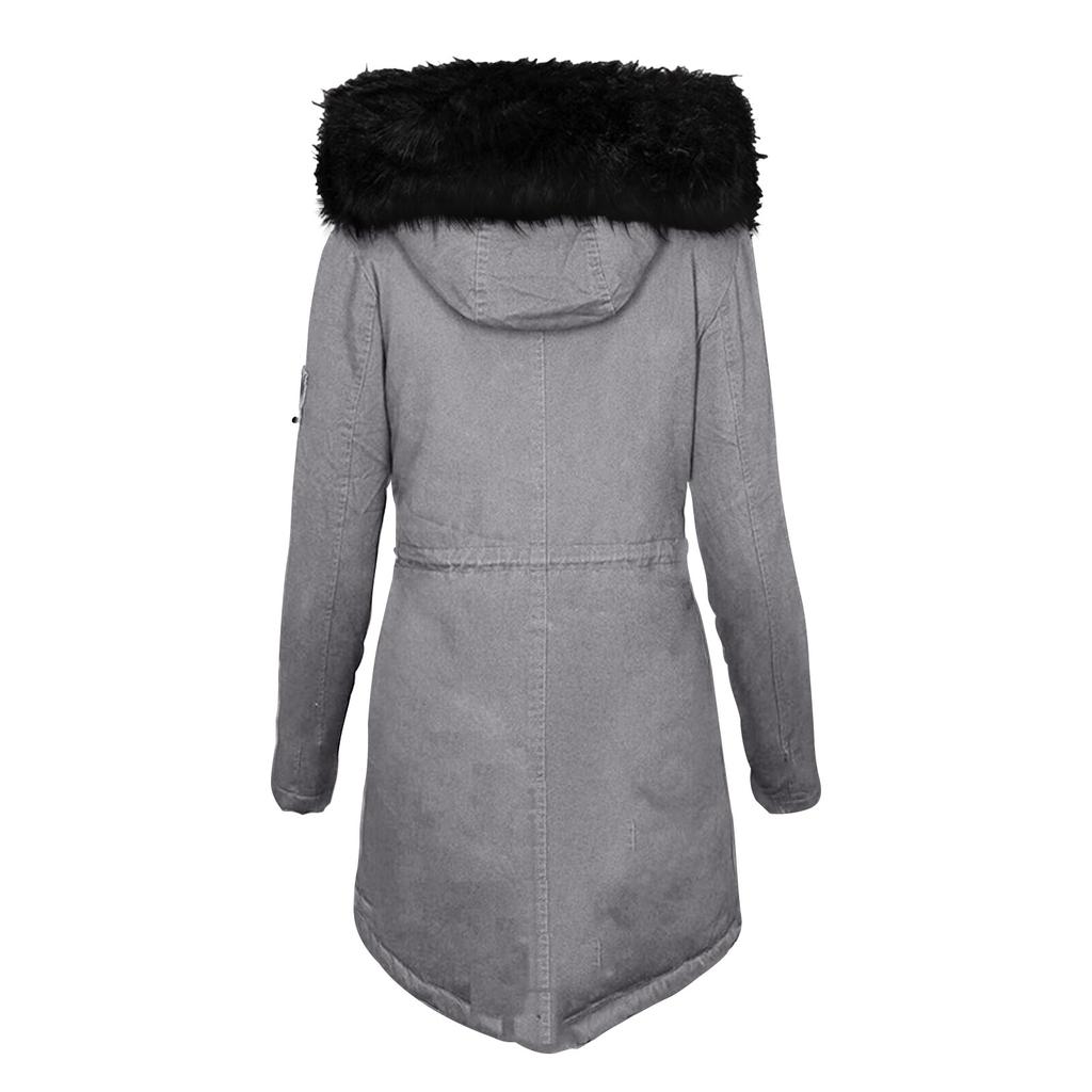 Women's Fashion Cotton-padded Coat Lamb Wool Cotton-padded Coat With Fleece Hooded Coat