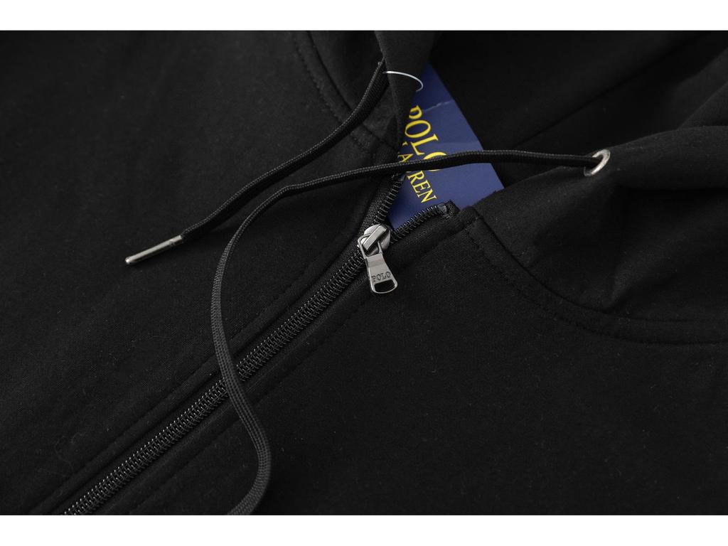 Men's Business RL Ralph LF Embroidered Pony Logo Zip-Up Hoodie Sweatshirt Versatile Outerwear
