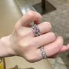 Легкая роскошь Высококачественные фиолетовые хрустальные кольца для женщин, инкрустированные милые и изысканные обручальные кольца, изящные ювелирные изделия