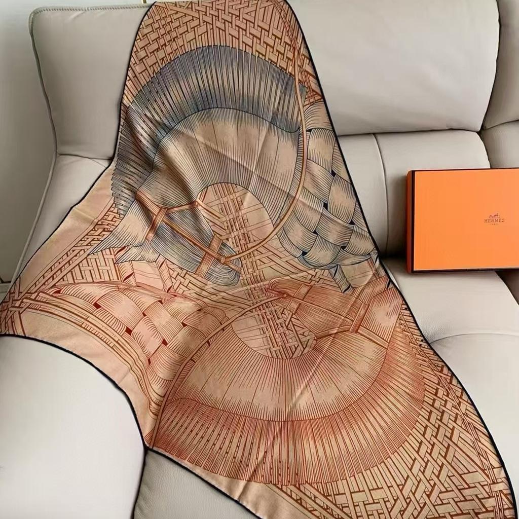 Deep Khaki 30% Silk 70% Wool Scarf Shawl Printed New Brand Fall Winter Women Triangle Silk Wool Scarves Wraps 130*200cm