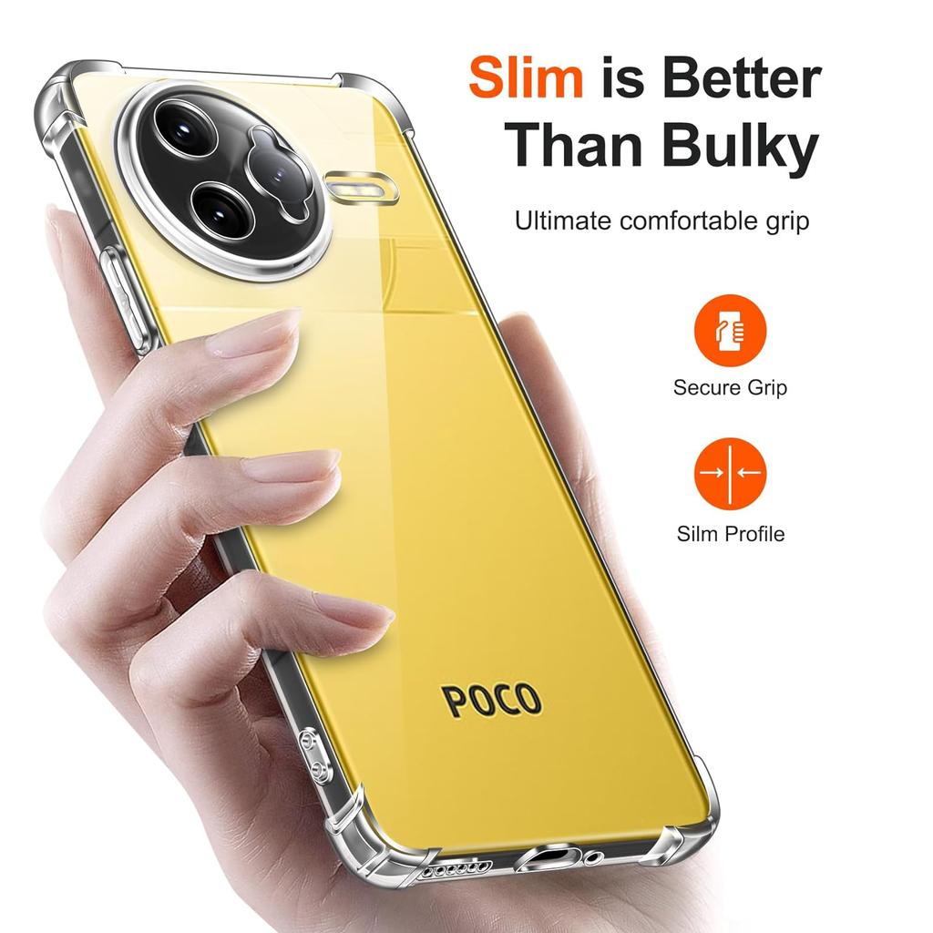 Прозрачный чехол из ТПУ для Xiaomi Poco F7 Ultra F7 Pro 5G Защитная накладка Четыре угла Противоударный бампер Coque Fundas