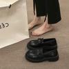Loafers Women's Spring and Autumn 2025 New One-pedal Casual Women's Shoes Platform Single Shoes Black British Style Small Leather Shoes