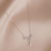 Romantic Flower Water Drop Inlaid Necklace for Women In Summer Light Luxury Niche Exquisite Girlfriend