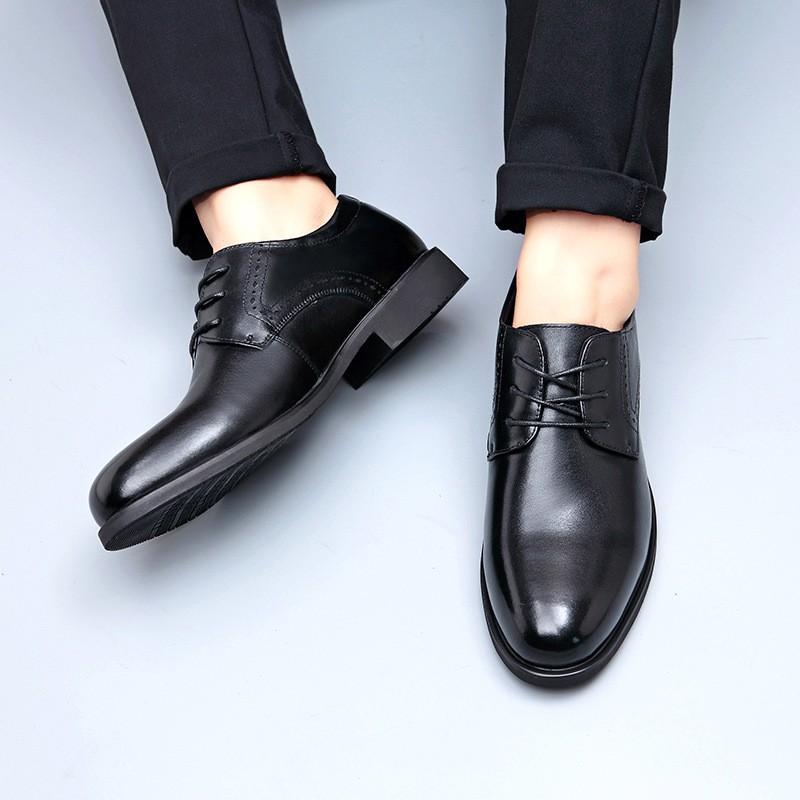 Mens Large Size Dress Shoes 38-48 Genuine Leather Oxford Breathable Casual Formal Footwear Office Work