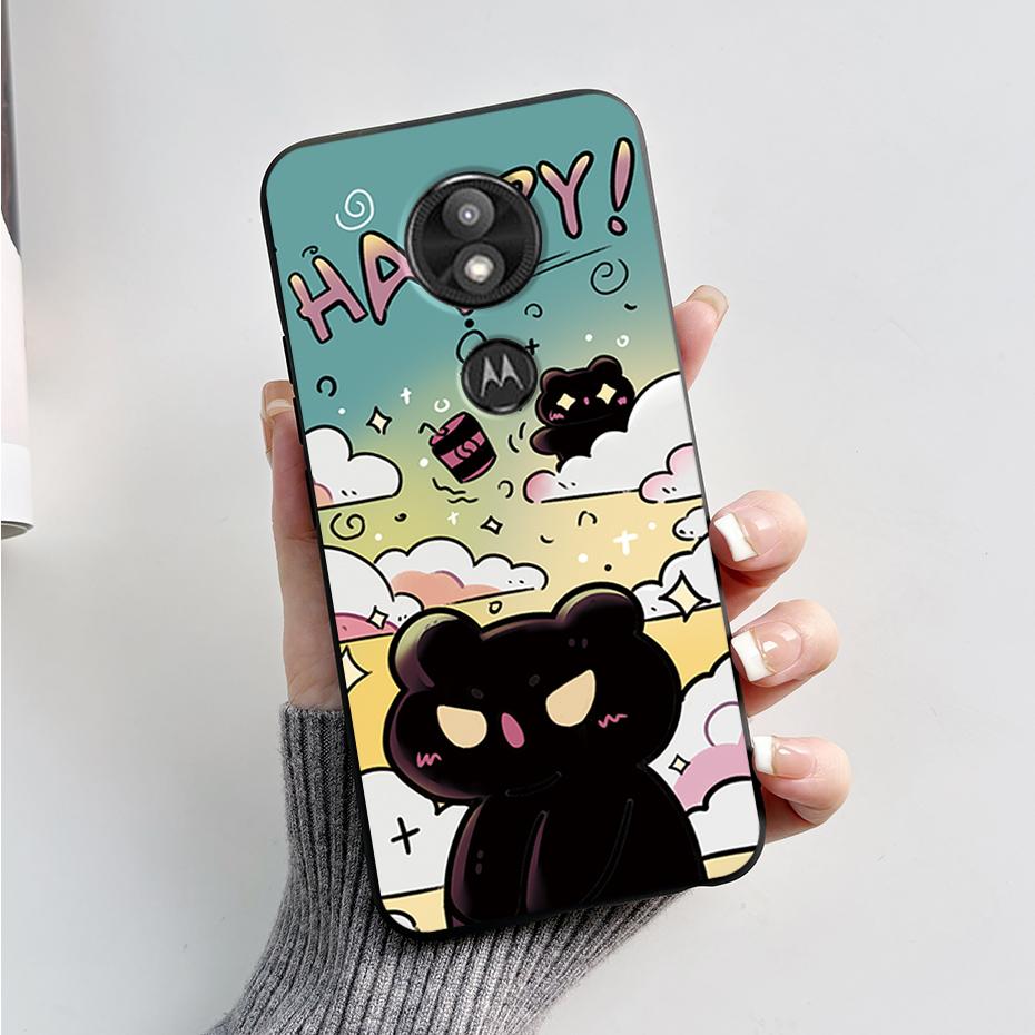 Чехол-бампер For Motorola Moto G7 Play Изысканный чехол Мягкий силиконовый корпус For Motorola Moto G7 Power Милый мультяшный черный чехол