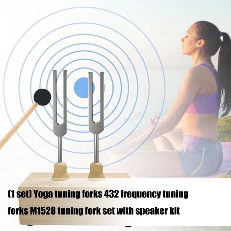 Металлические камертоны для йоги 432 Гц 528 Гц, вибрационные камертоны, сменная деревянная резонансная коробка, звуковой инструмент для звукового исцеления
