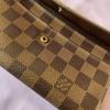 Used Louis Vuitton Damier pattern leather long wallet