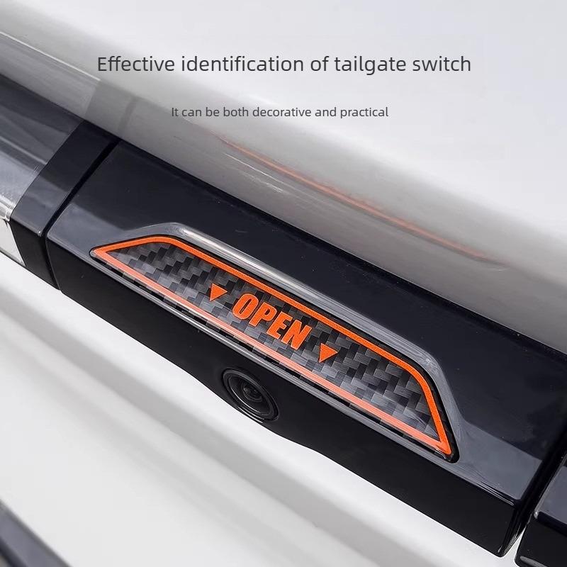 For 2025-2026 Facelift Zeekr 7X Electric Tailgate Warning Sticker, Rear Door Button Switch Anti-Collision Sticker