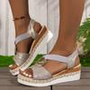 Women Wedges Sandals New Snake Print Platform Shoes for Women Metal Decoration Sandals Woman Comfort Casual Med Heels Sandals