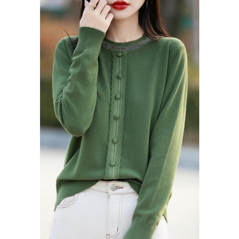 DAFIFY Женская мода повседневная осень-зима однотонный принт длинный рукав O-образный вырез свитера