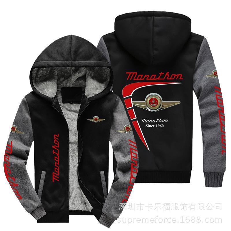 Hot Sale Men's European Size Hooded Sweater Jacket HUMMER Road Locomotive Motorcycle Fleece Hooded Sweater