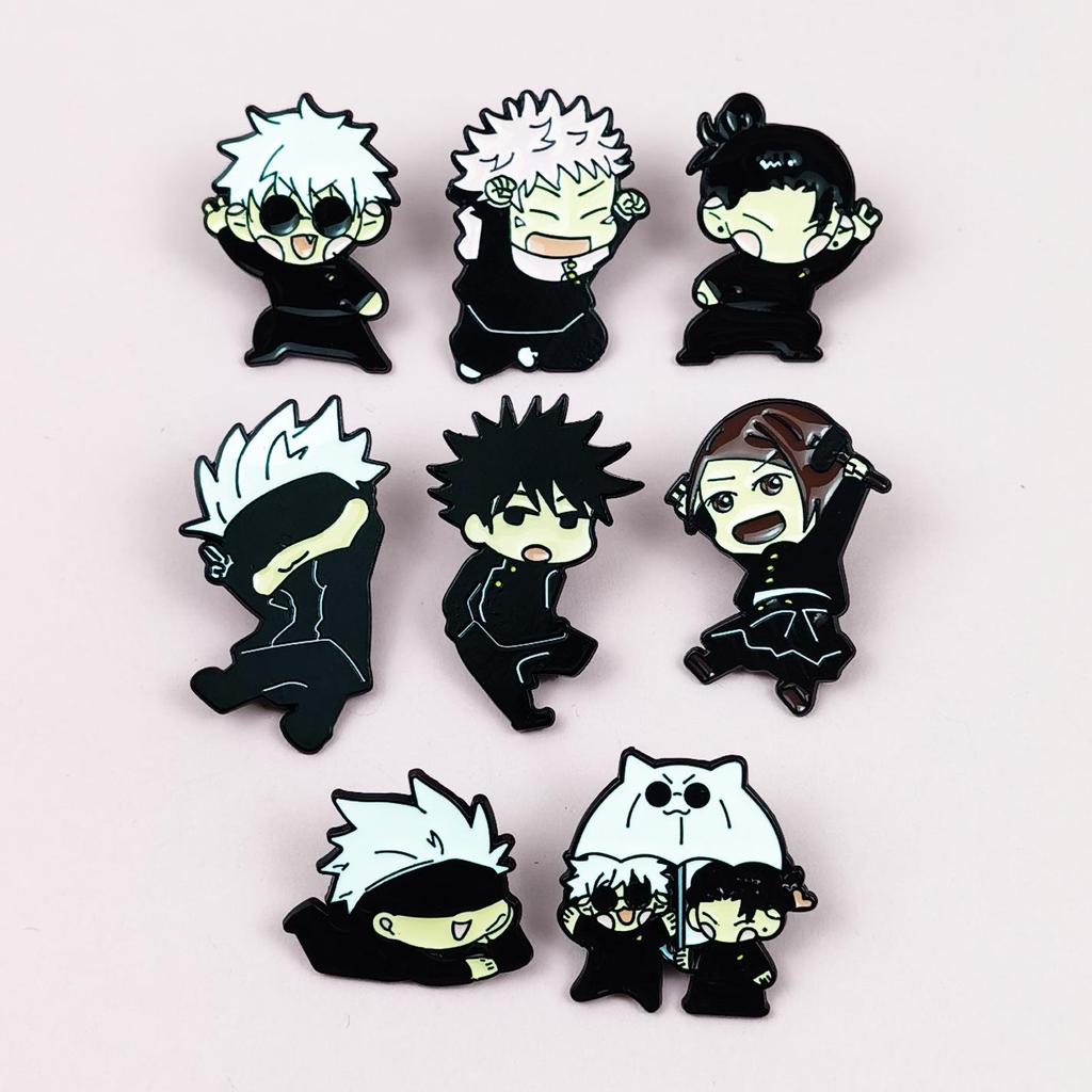 Милая Брошь-значок из сплава с персонажем Jujutsu Kaisen - Аниме значок для одежды, рюкзаков и студенческих аксессуаров.