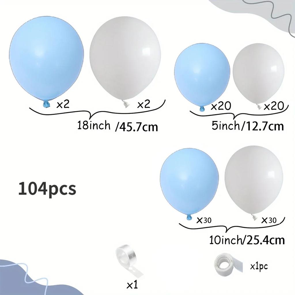 Blue and White Balloon Arch Kit,used for Home Decoration In Wedding, Birthday, Party, Holiday, Anniversary, Holiday Rooms