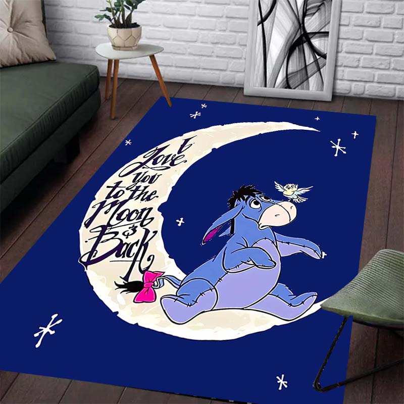 Cute Blue Eeyore Patterned Rug - Non-slip Kitchen Mat, Outdoor Rug, Home and Bedroom Decor, Yoga Mat, Birthday Gift.