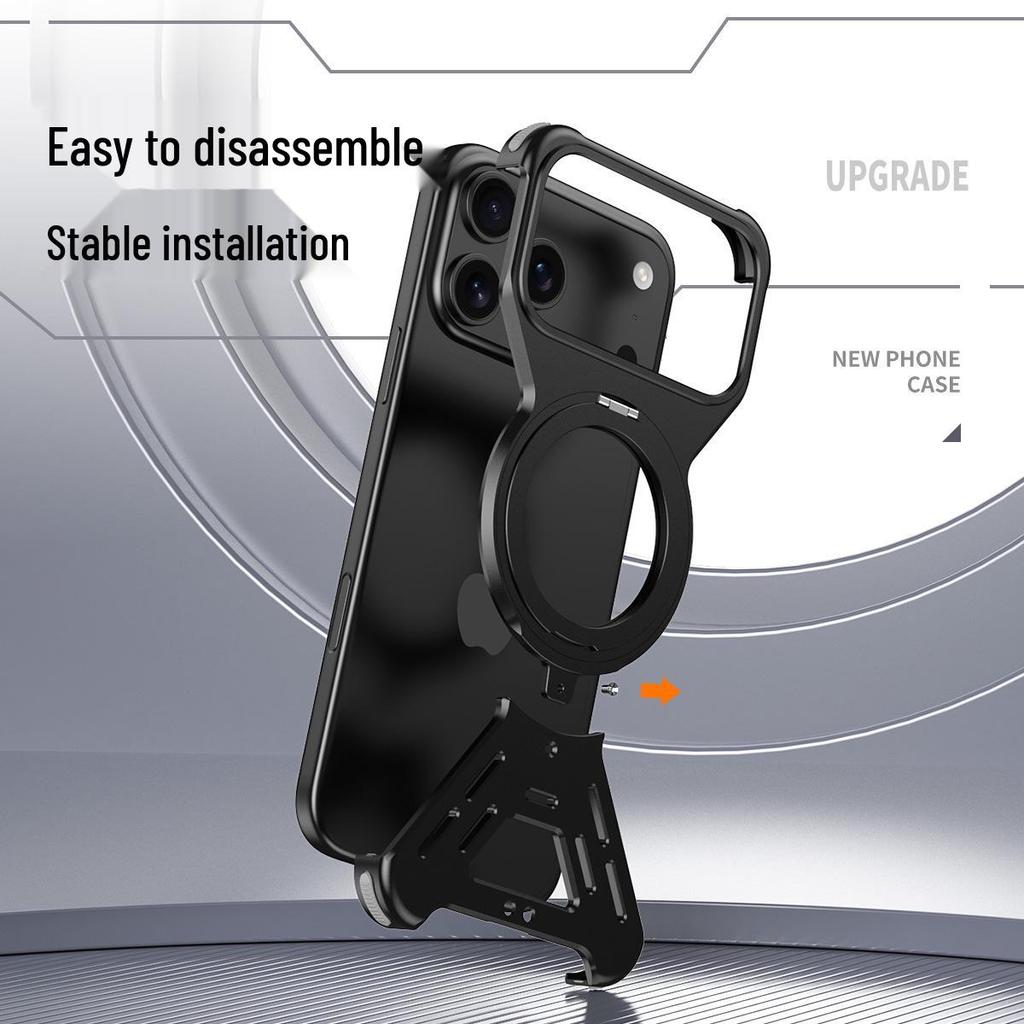 Магнитный вращающийся алюминиевый чехол для iPhone 17 Pro Max - Ударопрочный, с теплоотводом, Совместимый с трансграничной доставкой