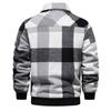 Men's Striped Plaid Casual Loose Button Lapel Long Sleeve Hooded Cardigan Shirt Jacket