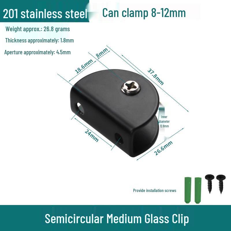 Полукруглый зажим-держатель для стеклянной полки из нержавеющей стали 304