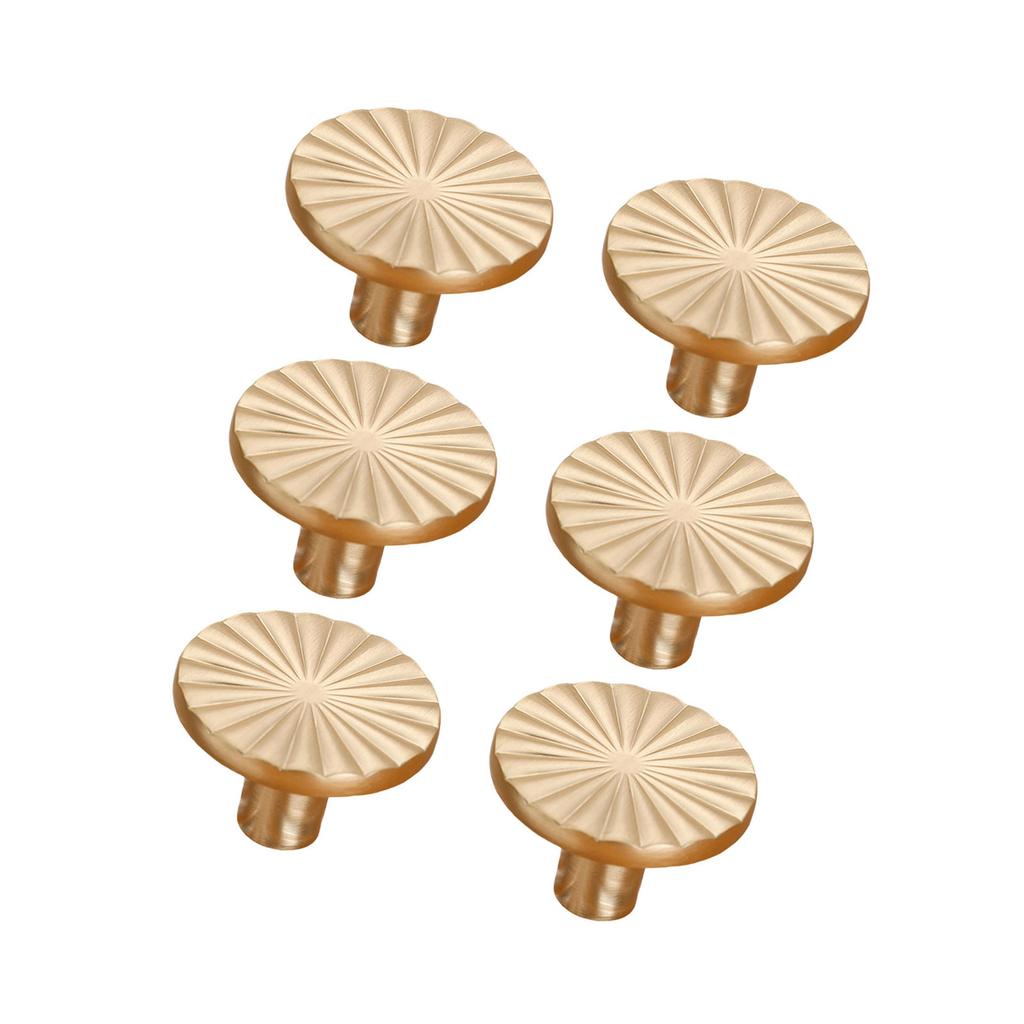 Набор из 6 мебельных ручек из цинкового сплава цвета матовой латуни, круглые ручки для ящиков для шкафа, комода и гардероба