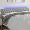VidaXL LED Headboard Bedroom Furniture Double Bed Accessory Head of Bed Frame Interior Light Grey 3121970