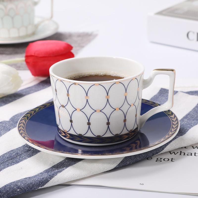 1 комплект роскошных кофейных чашек и блюдца, керамическая чашка для чая 250 мл
