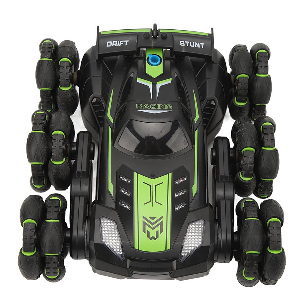 2.4Ghz пульт дистанционного управления трюковая машинка 6 колес свет звук вращающаяся на 360 градусов игрушка для детей зеленый
