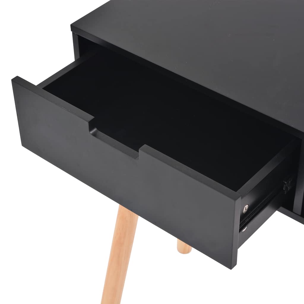 Console Table Solid Pine Wood 80 x 30 x 72 cm Black