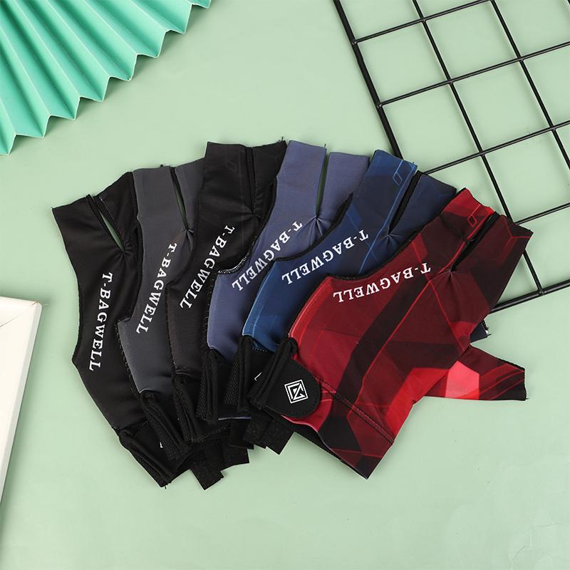 Бильярдные перчатки для левой руки, три пальца для снукера, бильярдные перчатки, нескользящие наклейки, эластичные тренировочные перчатки для бильярда, аксессуары