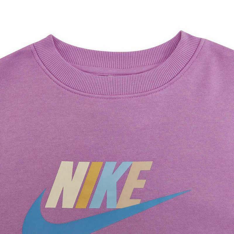 Nike Sweatshirt Club Casual Minimalist Style Fleece Lined Thermal Purple Teenagers FD2992-533