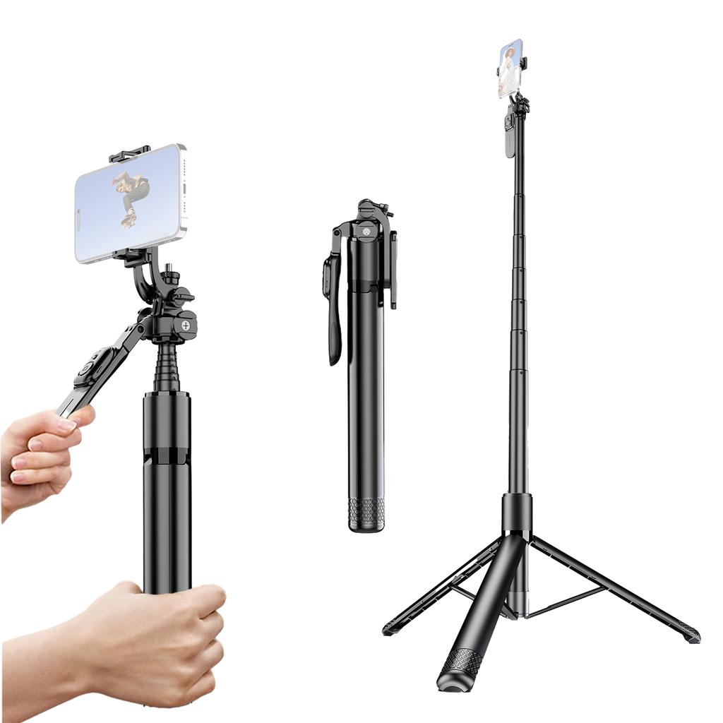 79.5-Inch Multi-function Selfie Stick Portable Gimbal Stabilizer with Aluminum Alloy Telescoping