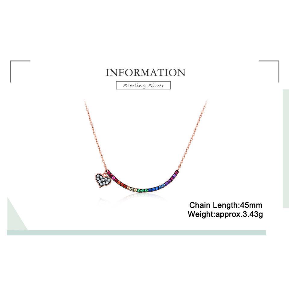 Umcho Красочное Радужное Сердце 925 Цепочка Ожерелье Подарочные Ювелирные Изделия