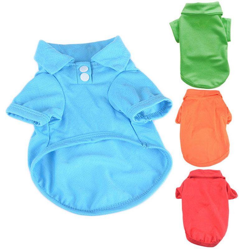 Модная очаровательная футболка-поло для питомца на лето, ярких цветов для собак и кошек