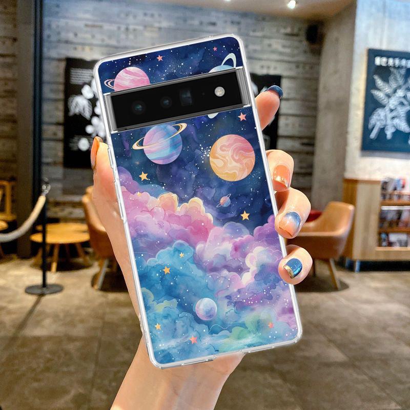 Чехол для телефона "Звезды Земли Космос" для Google Pixel 9 8 7 6 Pro XL 8A 7A 6A 5 4 5A 4A 3A XL 5G мягкий Силиконовый Прозрачный ТПУ Чехол