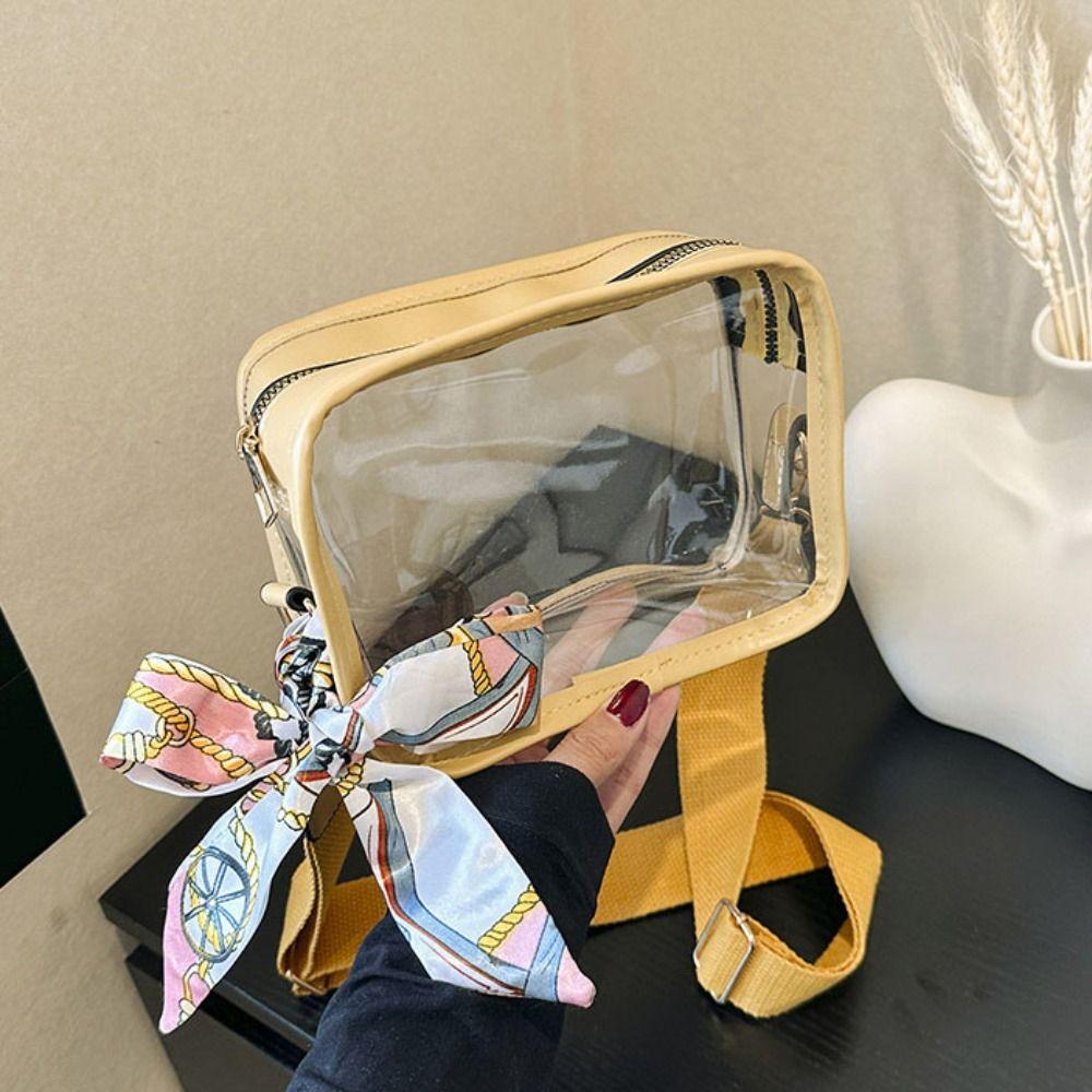 Clear PVC Shoulder Bag Storage Bag Transparent Handbag Transparent Jelly Crossbody Bag Outdoor