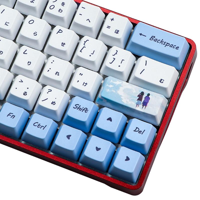 Игровой кастомный набор кейкапов Dye Sublimation PBT для механической клавиатуры GH60 GK61 GK64, 73 клавиши, прочный