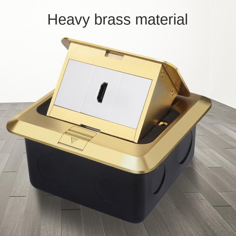 Скрытая выдвижная розетка, розетка HDMI с золотым битом и цифровым видео с кабелем HDMI 4K, полностью медная мультимедийная розетка HDMI с заземлением