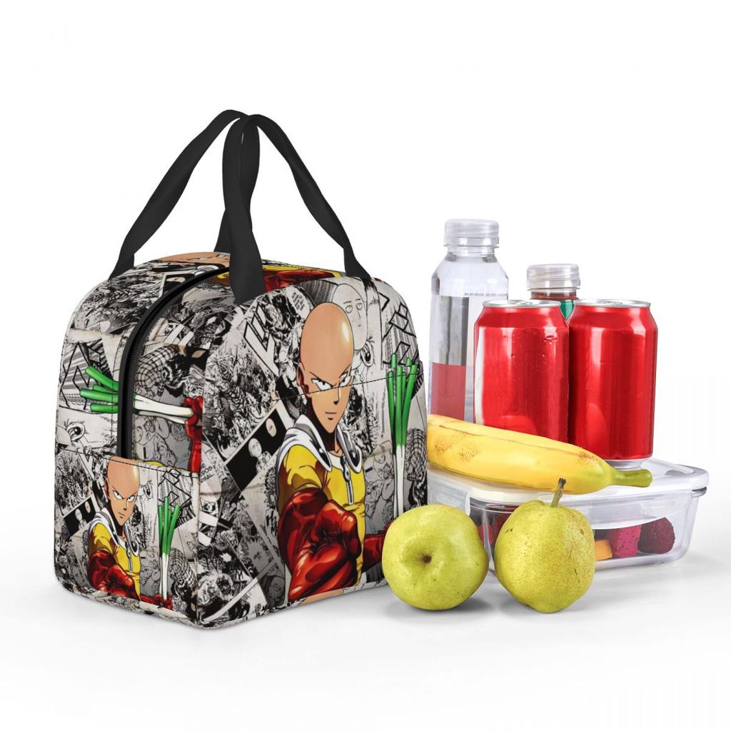 Anime One Punch Man Insulated Lunch Bag for Women Children Portable Food Boxes Thermal Lunch Box Tote