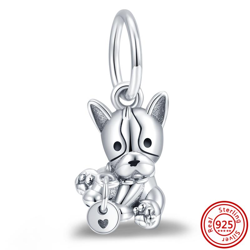 S925 Серебряный Подвеска в виде животного кошка, собака, панда, сова, белка, единорог, лошадь, медведь, кролик, сделай сам, бусина подходит для оригинального браслета, ювелирные украшения