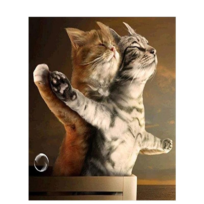 5D Diy Алмазная вышивка животное полная круглая алмазная живопись кошка Алмазная мозаика вышивка крестом подарок ручной работы