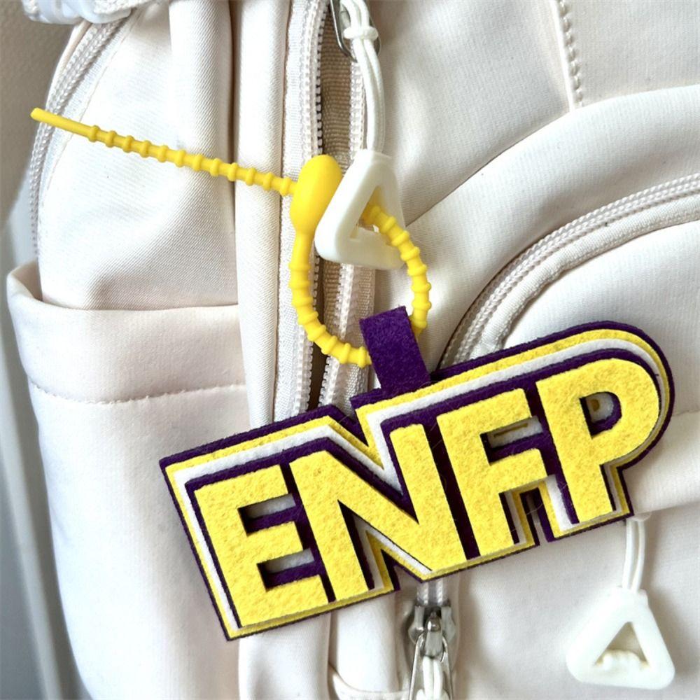 Letter MBTI Key Chain Korean Style 16 Type Personality Key Chain Non-woven Pendant Decoration