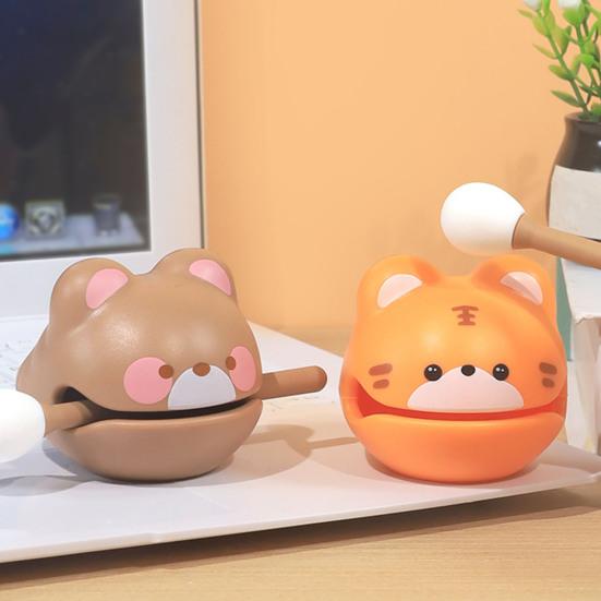 Деревянная игрушка-рыба с мультяшным животным и молотком для снятия стресса, медитации, успокаивающего ударного инструмента, настольного украшения из деревянной рыбы из смолы